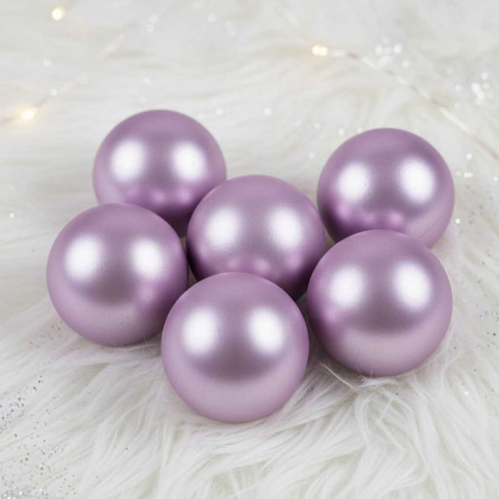 Комплект перлени коледни топки – 6 броя в различни цветове + подарък