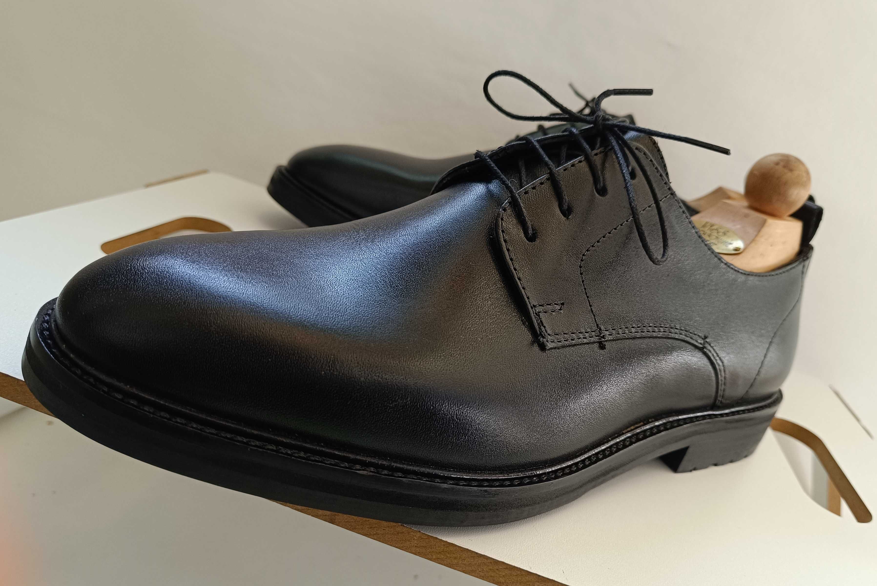 Pantofi derby 44 plain toe premium ZIGN London piele naturala