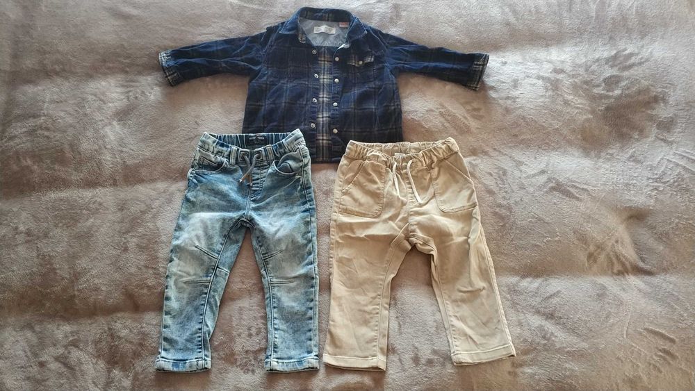 Дънки Next, Риза Zara, Панталон H&M размери 86 и 92