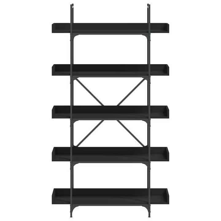 Biblioteca 5 niveluri vidaXL Negru Lemn The Home Mobexpert Kika IKEA