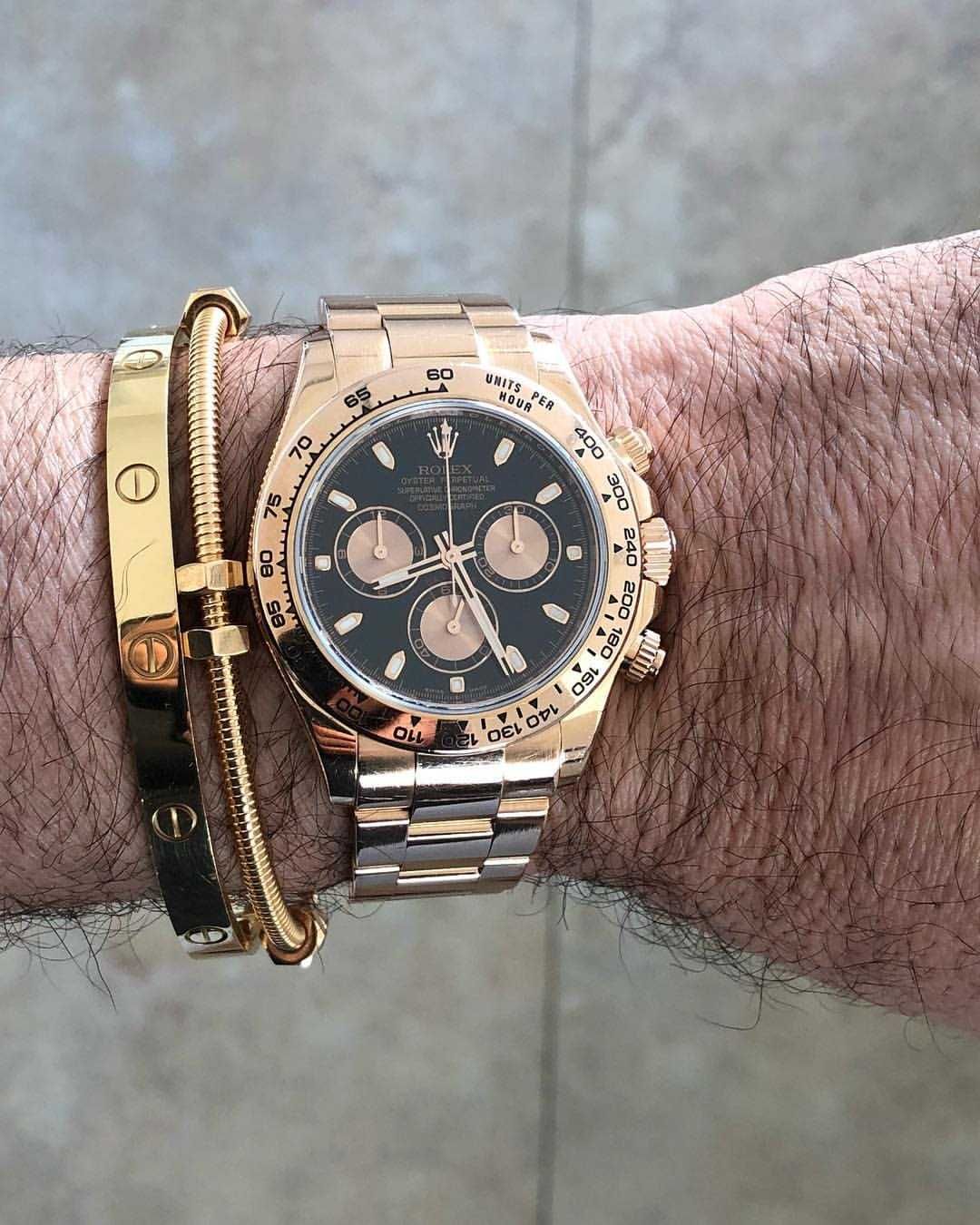 Rolex daytona розово злато/черно