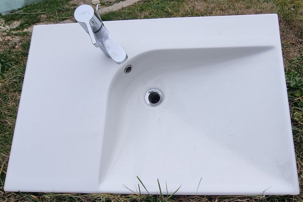 Lavoar baie cu masca si baterie dreptunghiular 75x50 cm