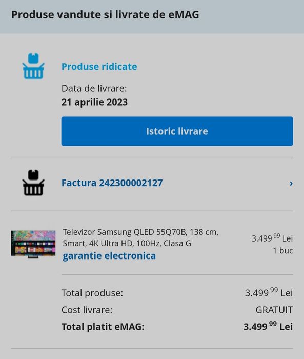 Televizor Samsung 4k 139 cm 120hz