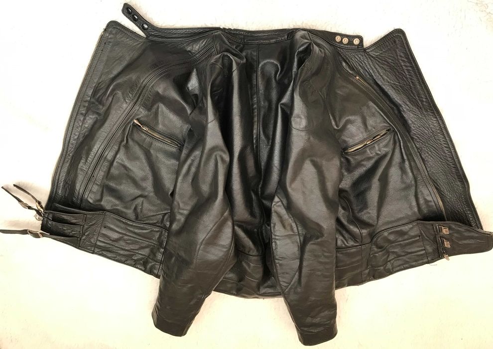 Geaca neagra barbati piele HARRO pilot rocker moto motor chopper biker