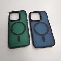 Husa MagSafe iPhone 15 Pro . Cerc Magnetic . Blue . Green