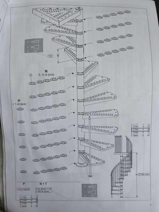 Scară spirală de vânzare,stare nou