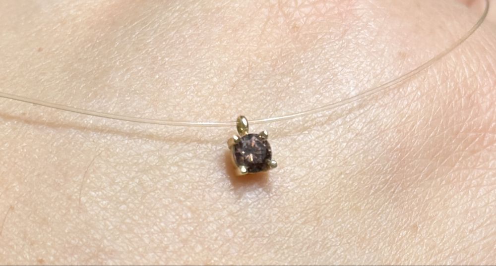 Colier cu fir transparent aur 14k