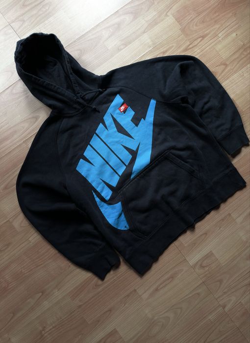 Hanorac hoodie bluza sweatshirt sweater Nike black cotton center logo