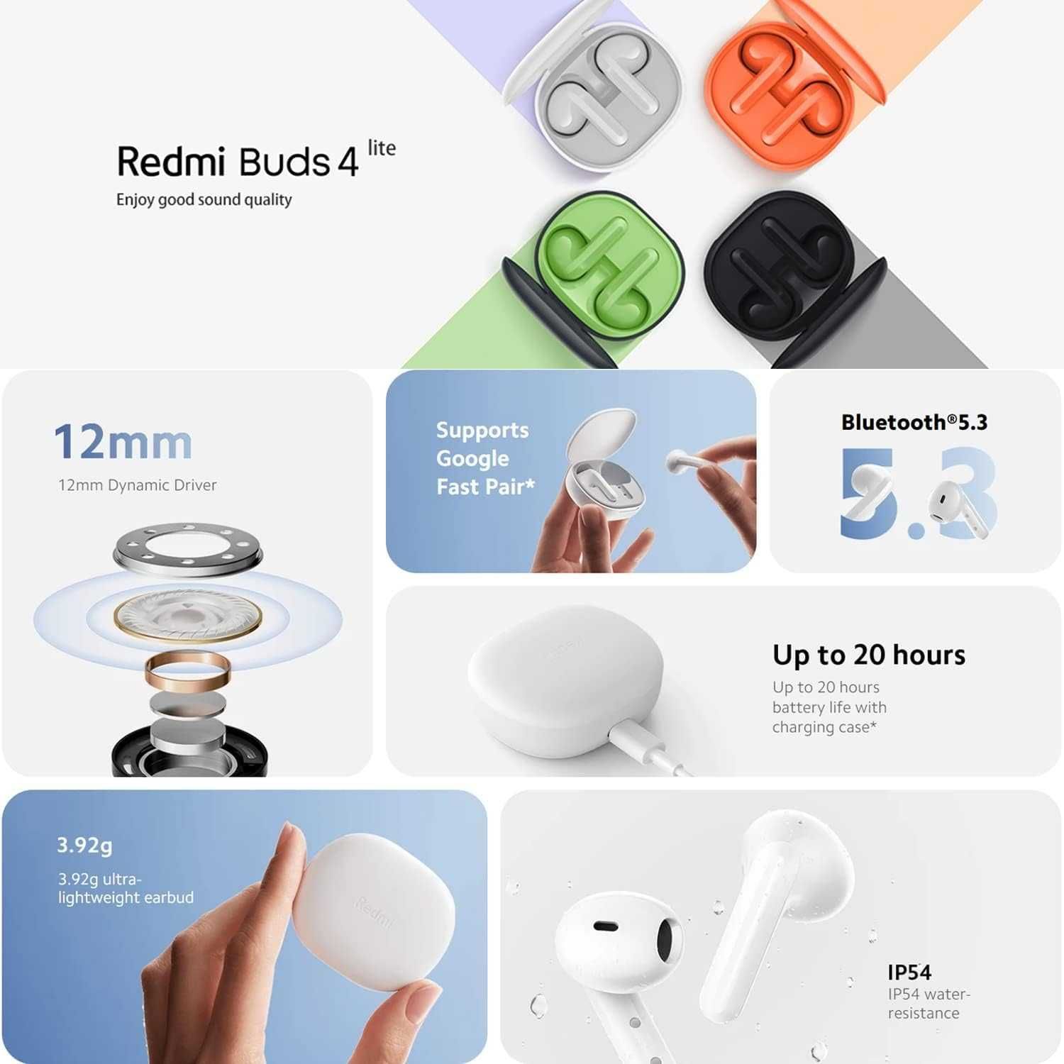 Безжични слушалки Xiaomi Redmi Buds 4 Lite TWS