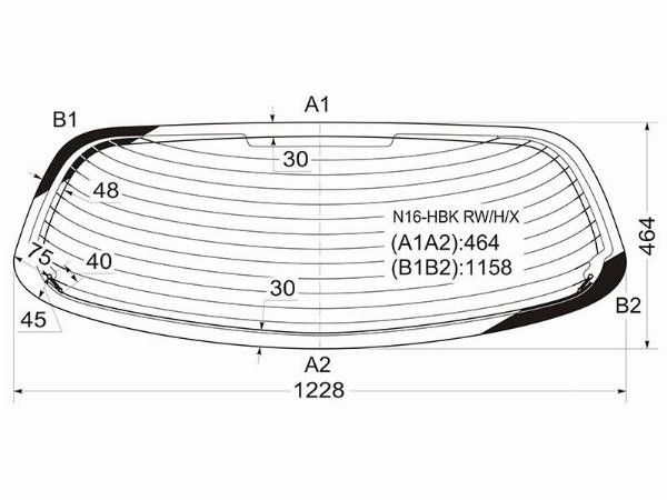 Стекло заднее с обогревом NISSAN ALMERA 3/5D 00-06 Nissan Almera