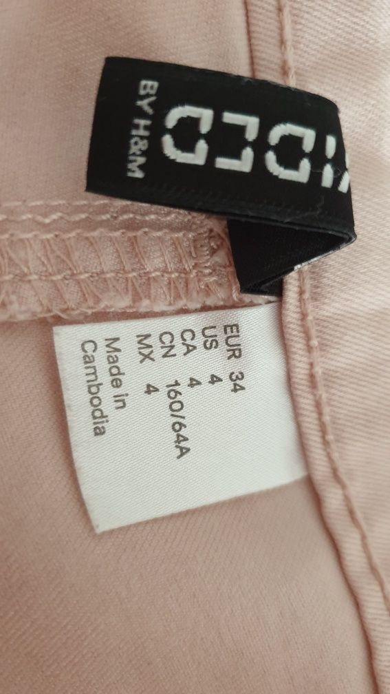Pantaloni scurti denim xxs-xs 34 H&M alb roz