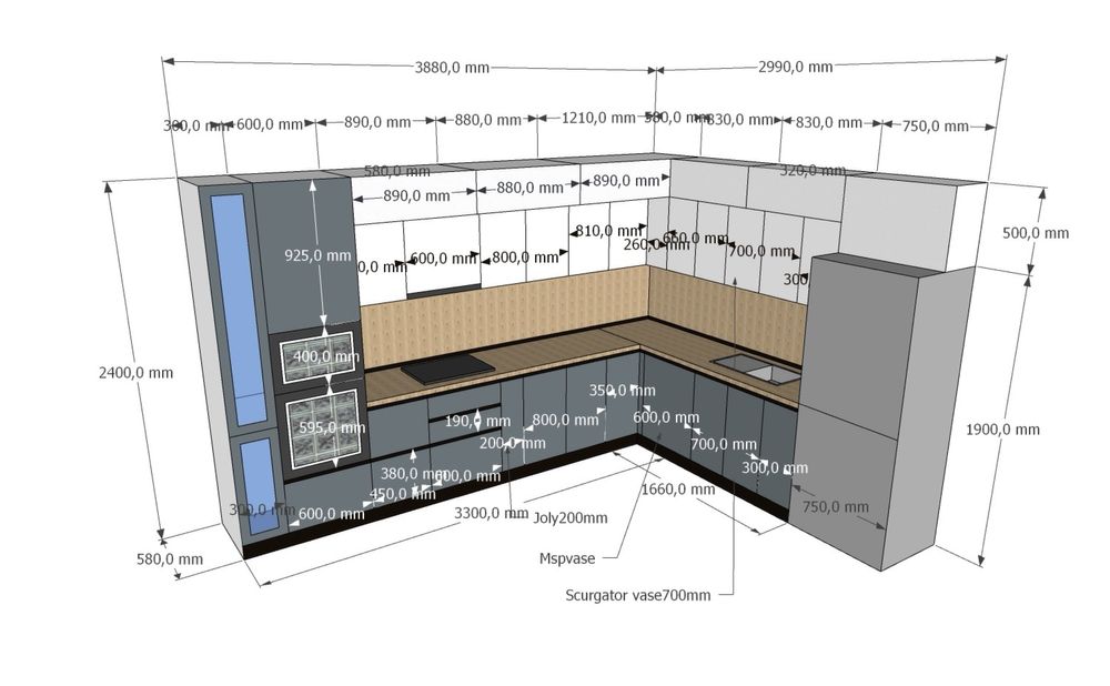 Mobilier bucatarie mdf vopsit