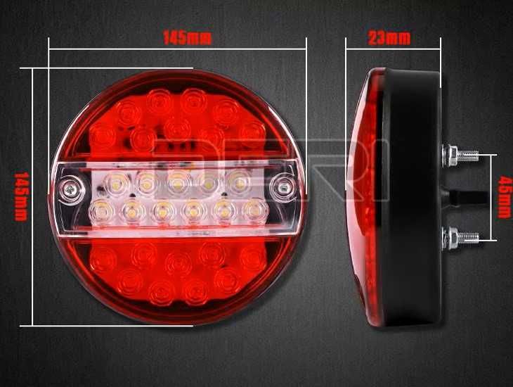 Стоп LED №3949-1 тип хамбургер12V ЧЕРВЕНО-БЕЛИ ЗАДНИ СТОП СВЕТЛИНИ