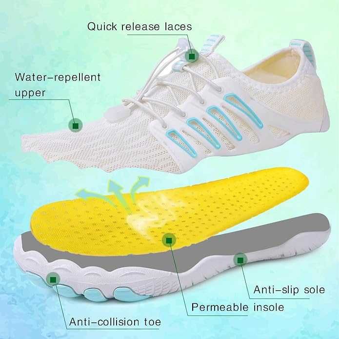 tqgold Боси обувки, летни обувки за плуване и фитнес