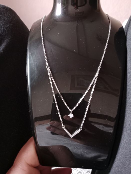 Серебро 925 проба цепочка с двойной подвеской 3 граммм