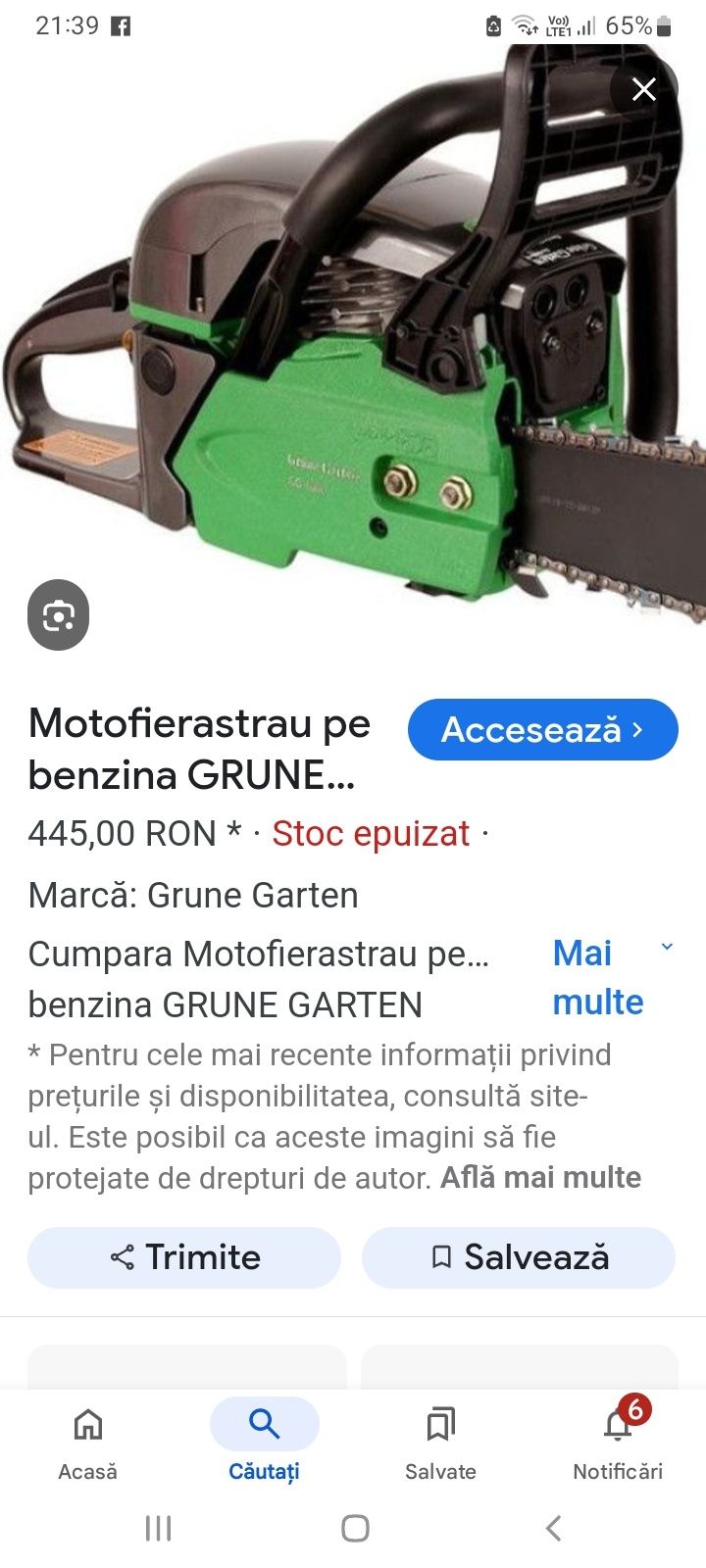 Drujba de taiat lemne.