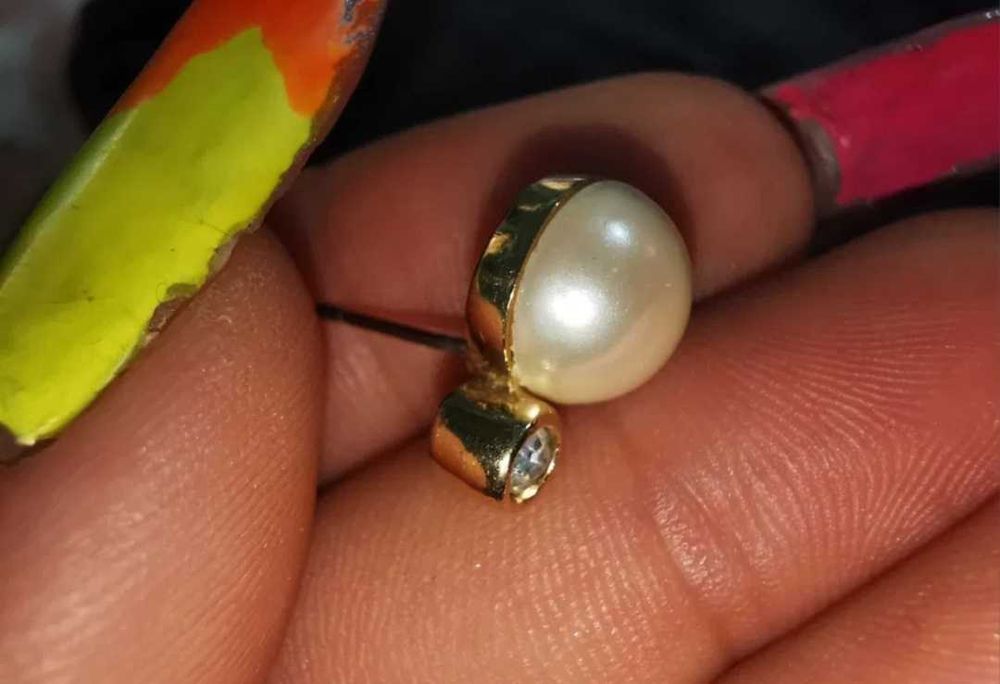 Cercei cu perlă și diamant, original Christian Dior