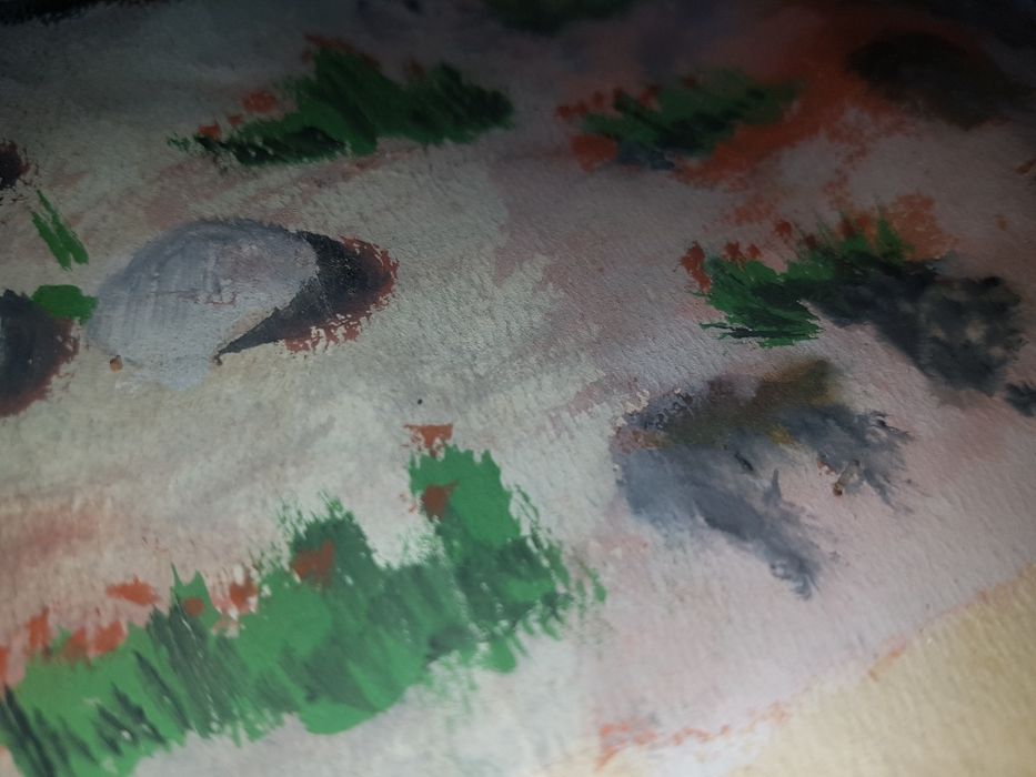 Tablouri vechi creion si acuarele