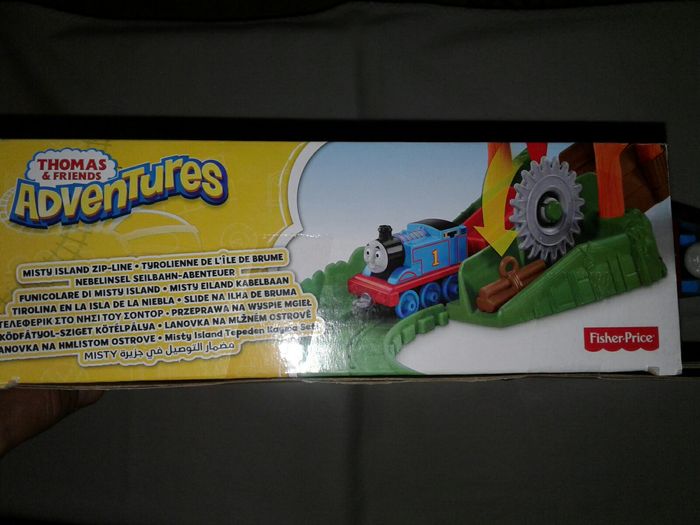 Set trenulet Thomas cu tiroliana, 30 piese, Fisher Price, nou, sigilat