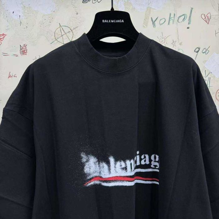 Мъжка Тениска Balenciaga oversized Бяла и Черна