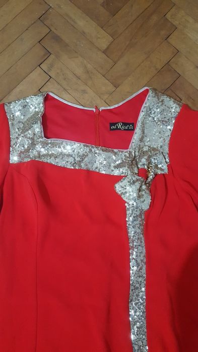 Rochie rosie odrica abiye marimea 44 / L