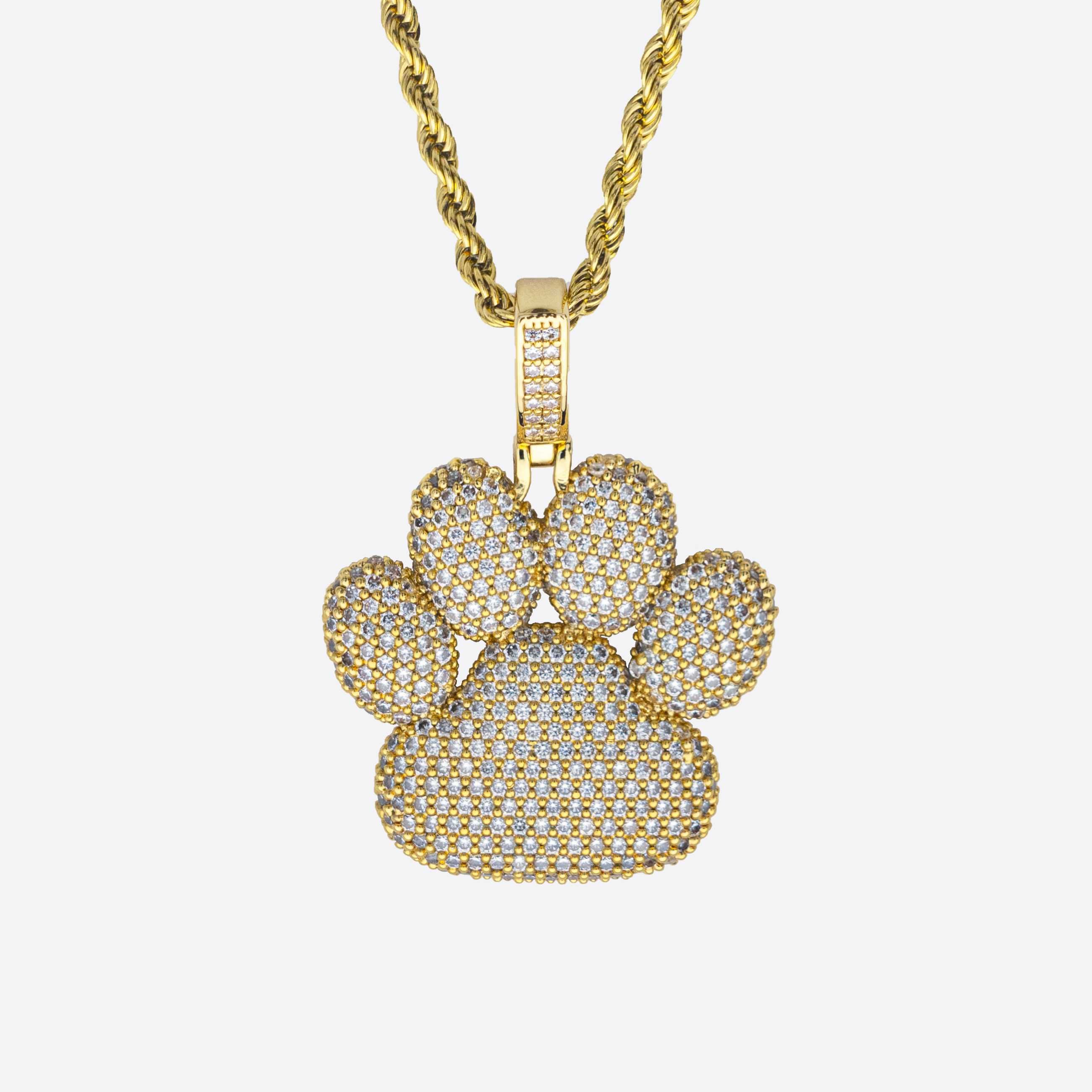 Pandantiv Dog Paw cu pietre Cubic Zirconia