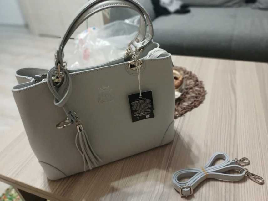 Geantă Enzo Bertini din piele naturală Made in Italy, nouă cu etichetă