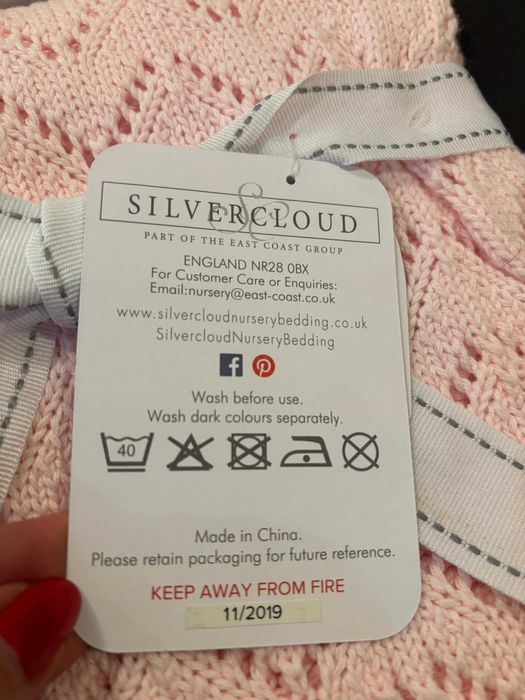 Paturica pentru nou nascuti SILVERCLOUD, Culoare Roz, 70x90cm, bumbac