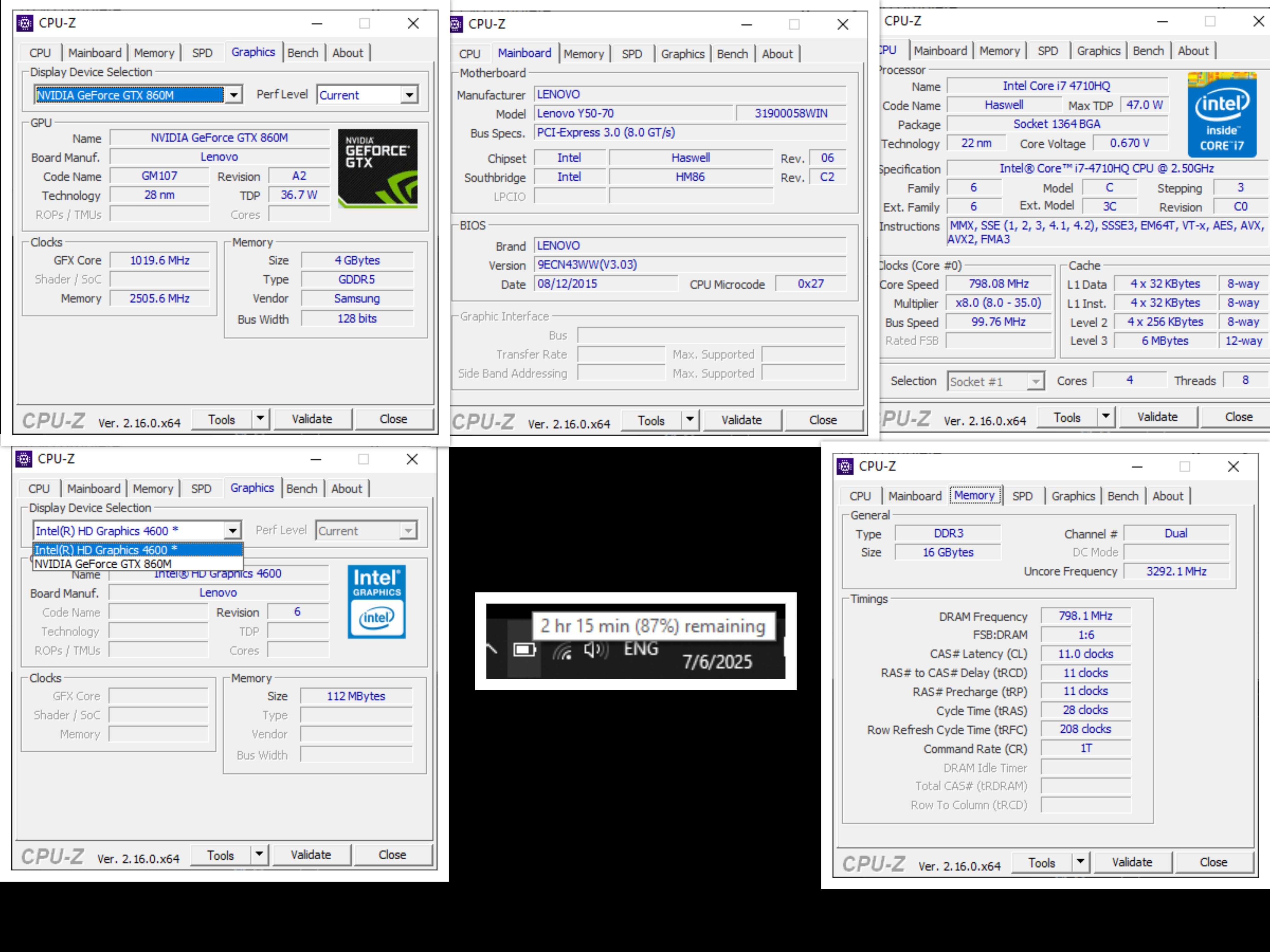 Laptop Gaming Lenovo Y50-70, intel i7, GTX 860M 4GB, 16GB, 1TB SSD
