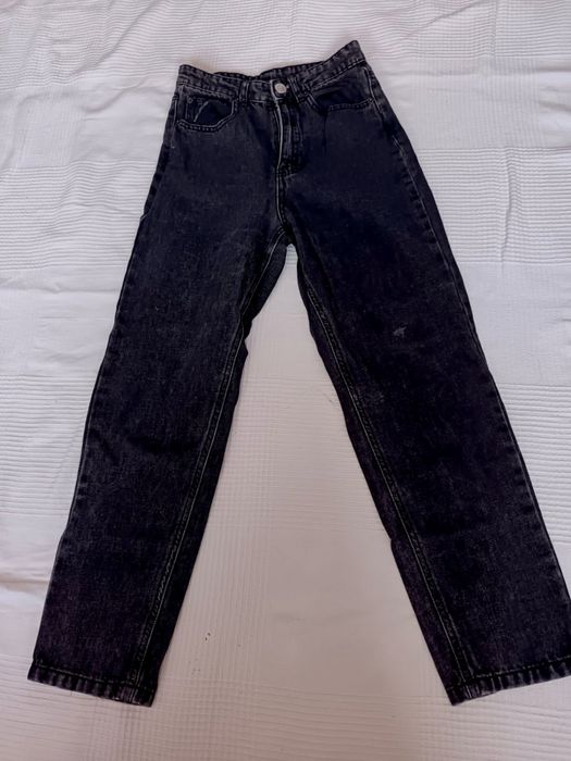 Дамски черни дънки тип Mommy Jeans