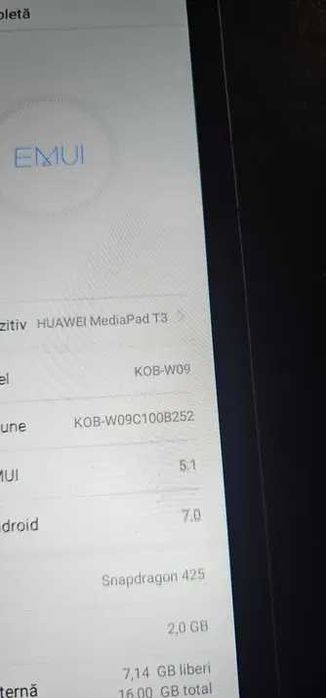 Tableta Huawei MediaPad T3, 8", Quad Core 1.4 GHz, 2GB RAM, 16GB, 4G