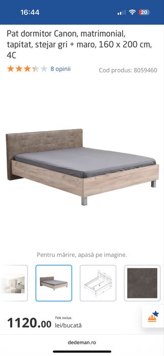 Pat + saltea 160x200cm