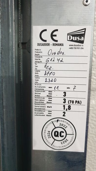 Usa de garaj L = 2770 x 2320 mm culoare maro