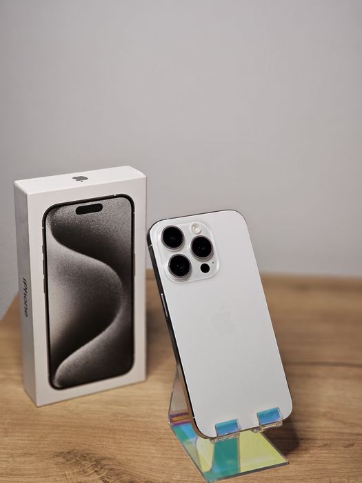 iPhone 15 Pro White Titanium 94%% impecabil full box