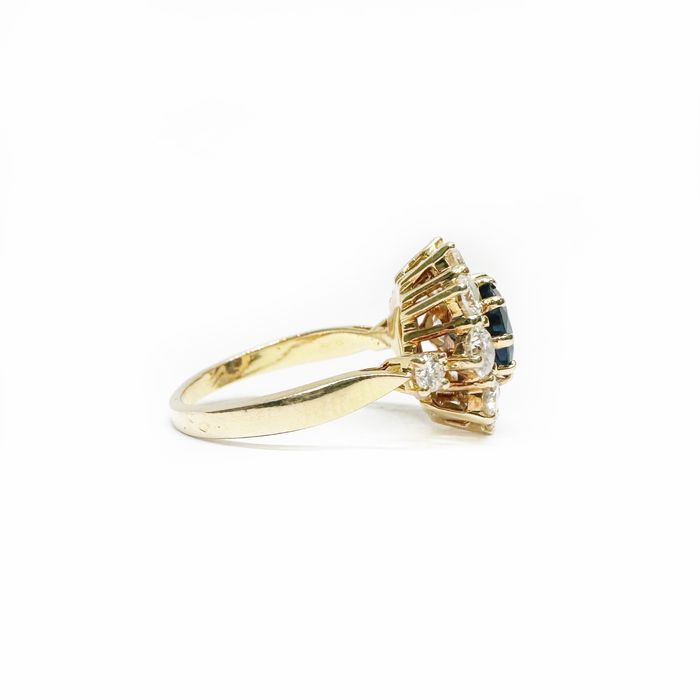 Inel din aur 18k cu safir si diamante naturale 1.53 VS