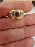 Inel damă Aur 18k cu diamante și rubin Gr 9,09 cod unic 580