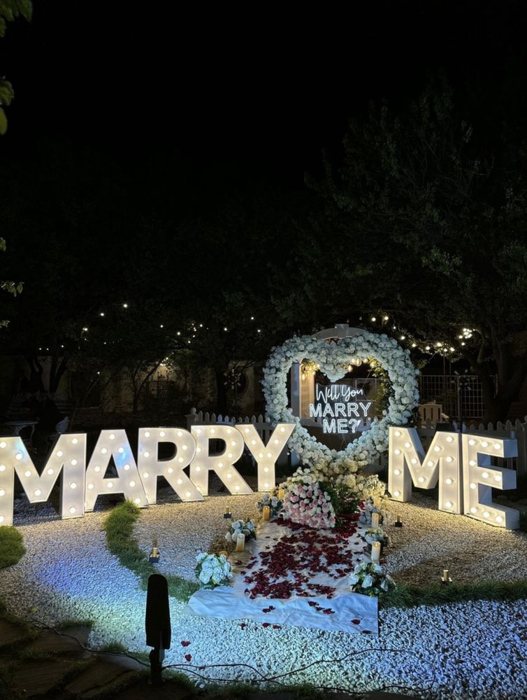 Светящиеся буквы Marry Me в аренду