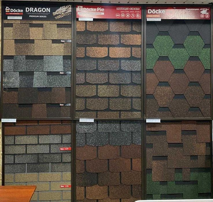 Гибкая черепица и мягкая кровля под ключ — Docke, SHINGLAS, RUFLEX