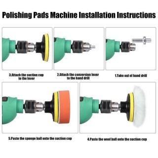 Комплект гъби за полиране на фарове и автомобили 22 части
