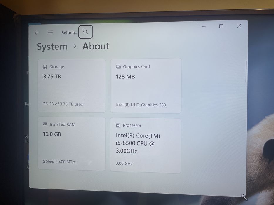 PC intel i5-8500, 16G ram, ssd, 4Tb hdd