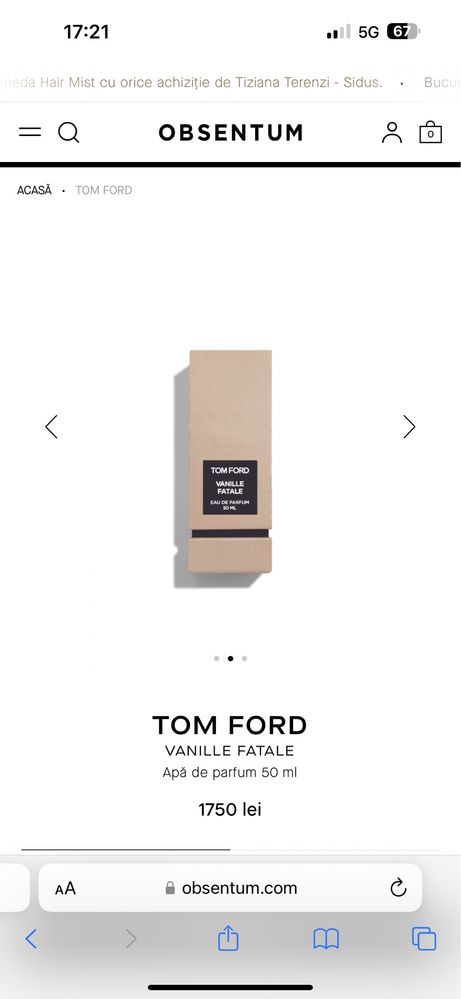 Parfum Tom Ford Vanille Fatale 50ml