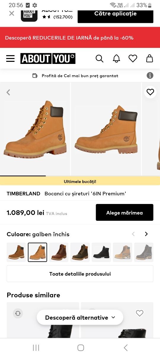 Ancaltăminte toamnă iarna la 450lei timberland