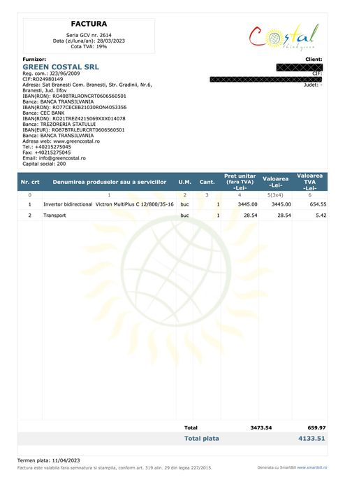 Invertor in garantie Victron MultiPlus Compact 12/800/35-16