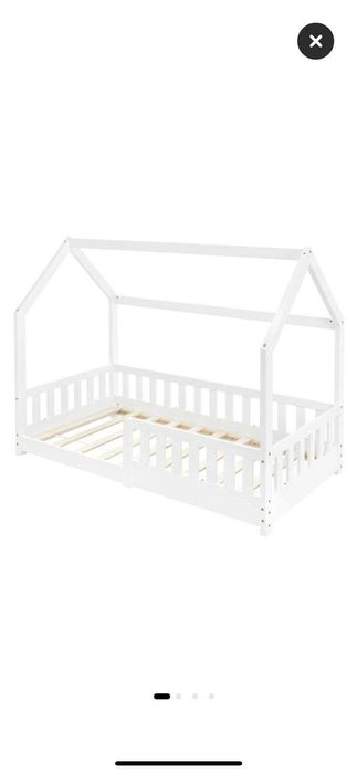 Pat alb 160x80, tip casuță nou în cutie