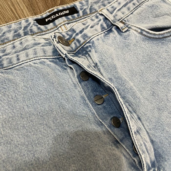 blugi drepți brodați, femei mărimea 36 albastru deschis hip hop