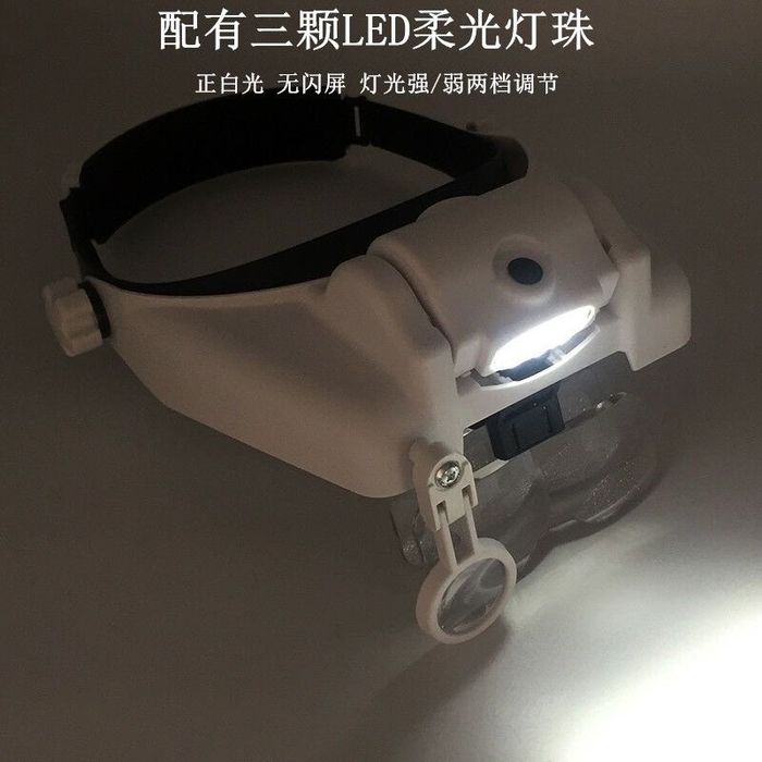 Очки лупа для зрения с линзами перезаряжаемый с фонариком