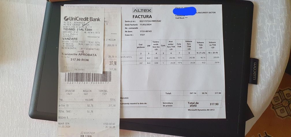 "Tabletă grafică Wacom One - Nouă, preț avantajos!"