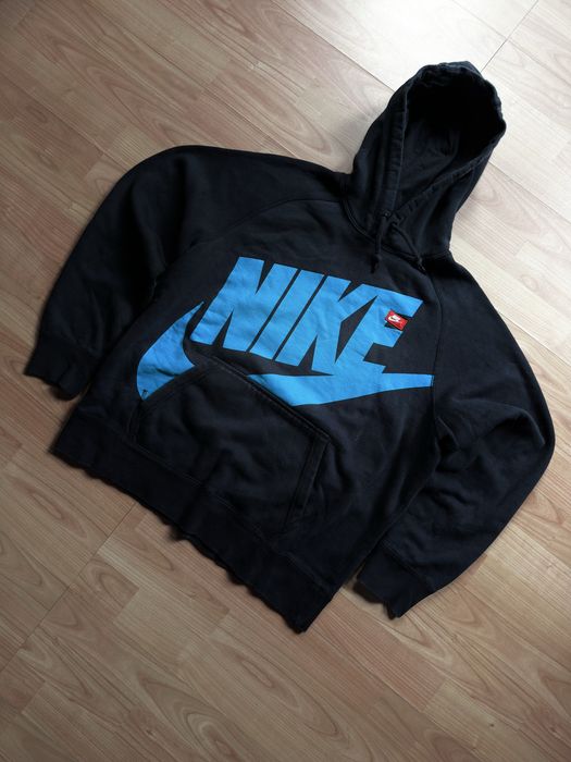 Hanorac hoodie bluza sweatshirt sweater Nike black cotton center logo