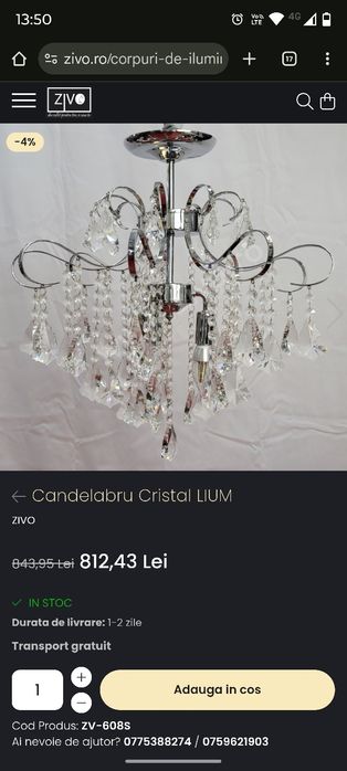 Două candelabre– 3 becuri