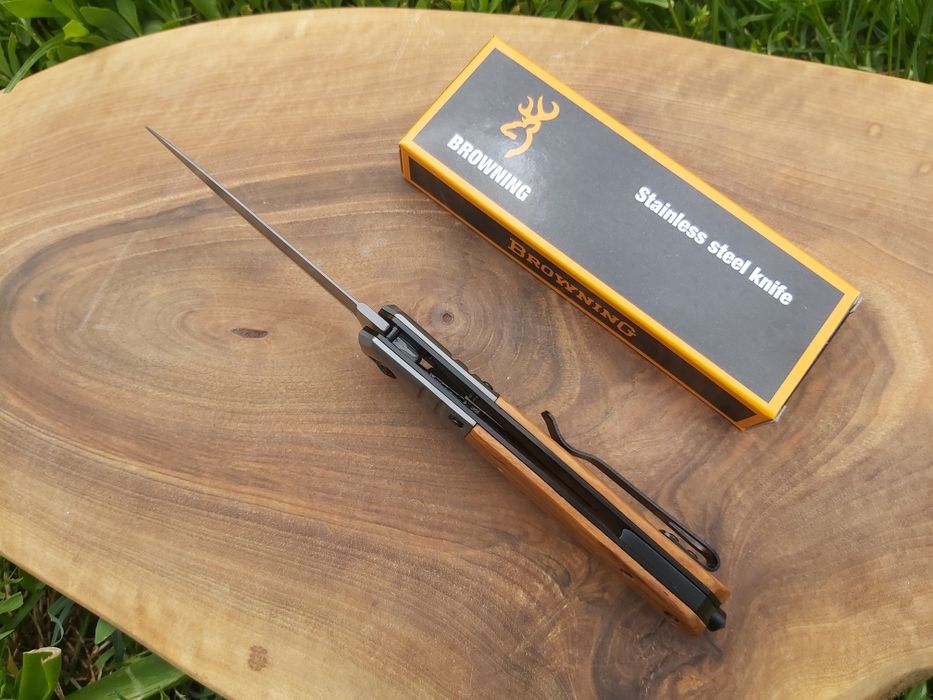 Сгъваем джобен нож Browning с дървена дръжка DA343